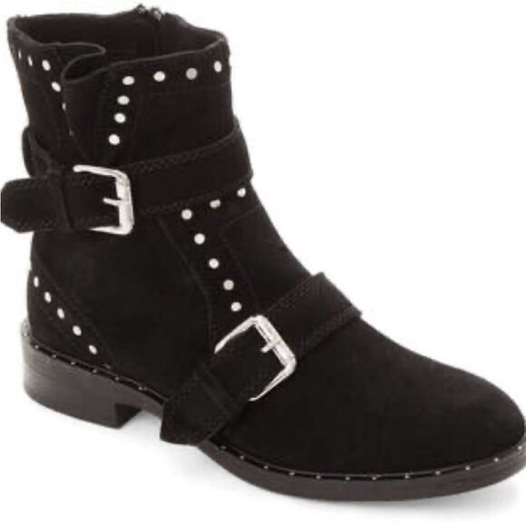 STEVEN BY STEVE MADDEN | Black Suede Studded Zephyr Boots Women’s Size 8.5 - Picture 1 of 11